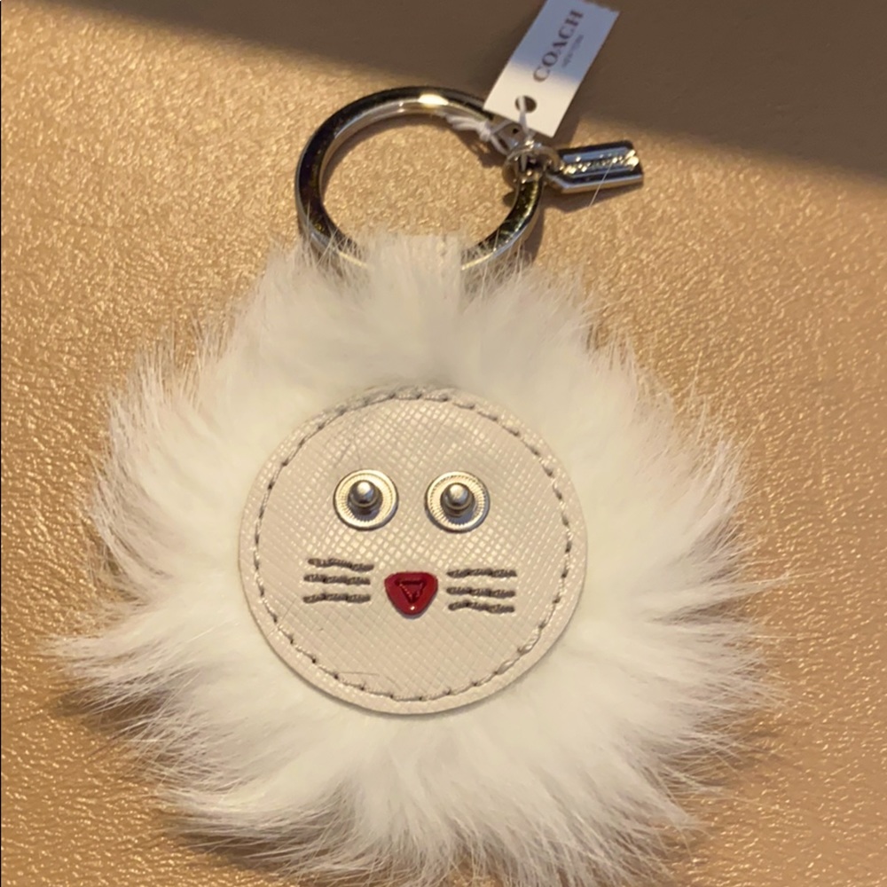 NWT Coach Mink Cat Keyfob/Keychain
